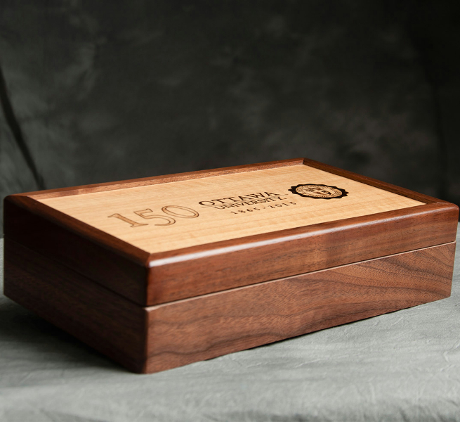 Ottawa University 150 Years of Significance -  Custom Cedar Box of 32