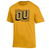 OUKS * Champion Short-Sleeve Gold Slanted Lines Tee