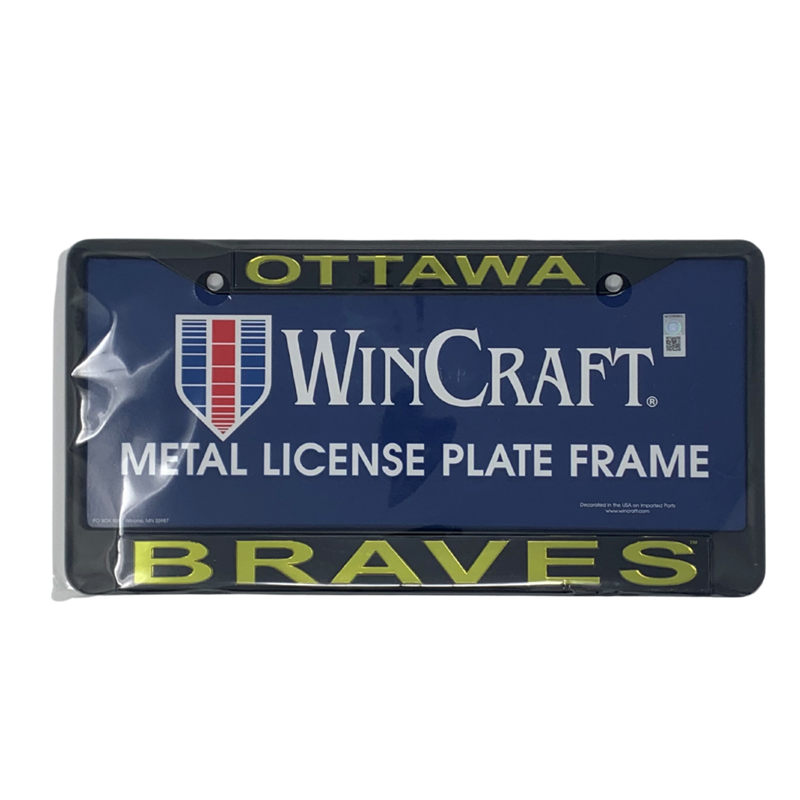 OUKS Auto License Plate Frame Matte Black Braves (SKU 1025354064)