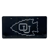 OUKS Auto License Plate Silver Outline