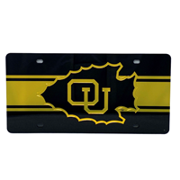 OUKS Auto License Plate Black Striped Arrowhead